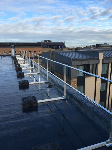 Princes Street Edinburgh. Liquid applied roof coating and handrail system